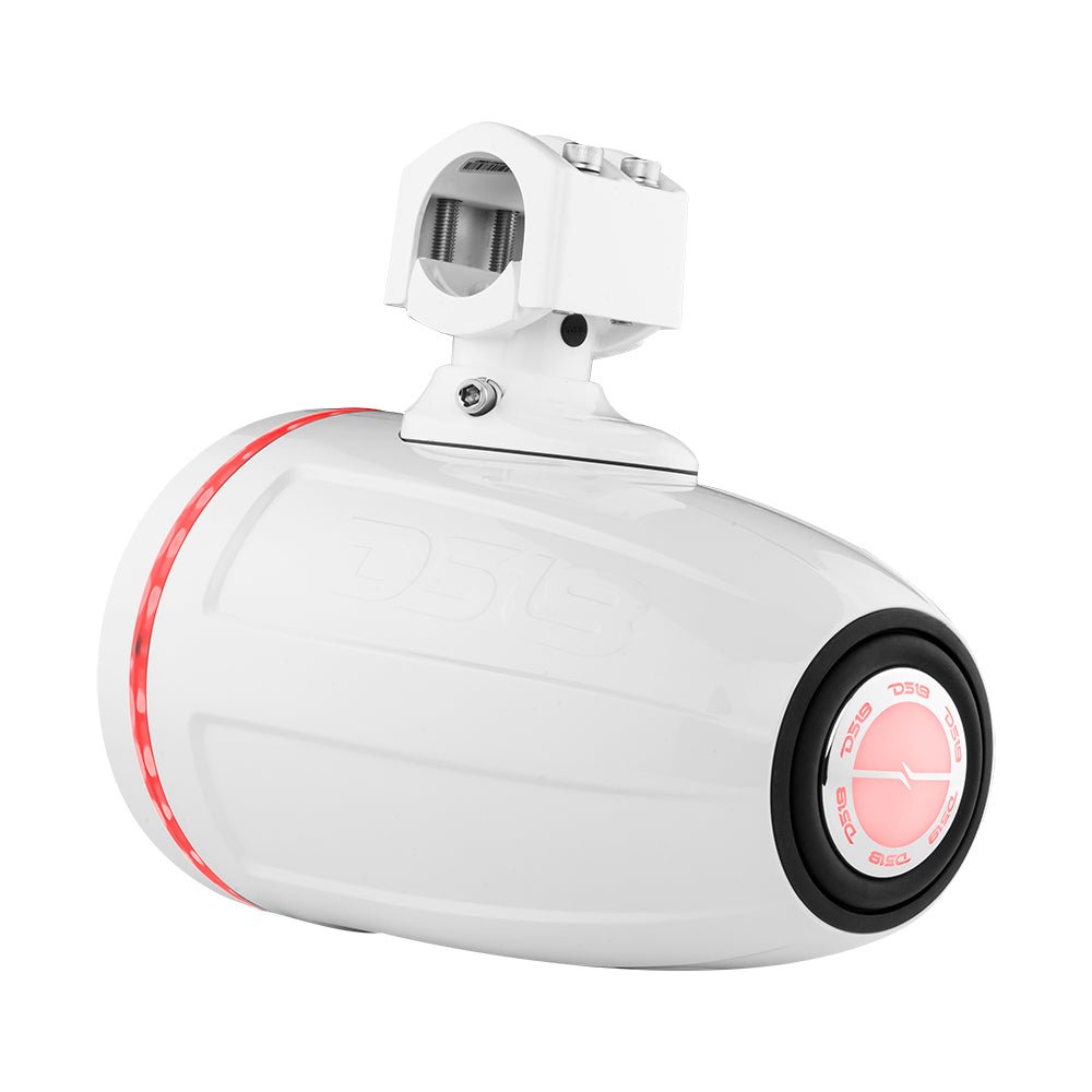 NXL 6.5" Neodymium Marine and Powersports Towers with Built-in Passive Radiator, 1" Driver and LED RGB Lights 150 Watts Rms -White