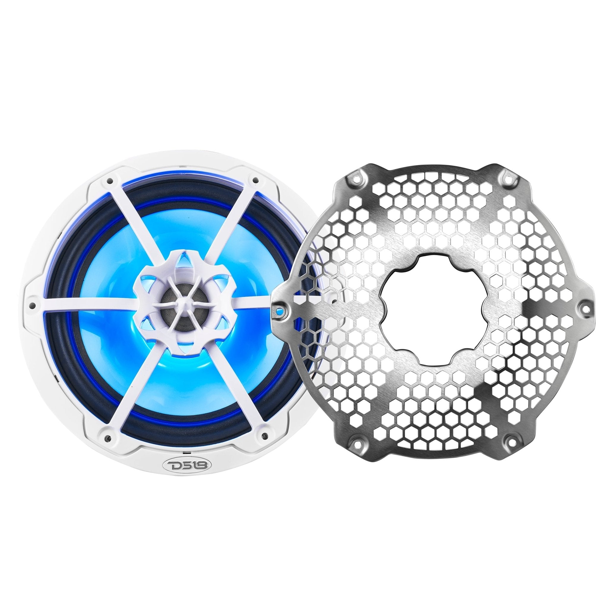 NXL 8" 2-Way Coaxial Marine Speaker With LED RGB Lights 125 Watts Rms 4-Ohm