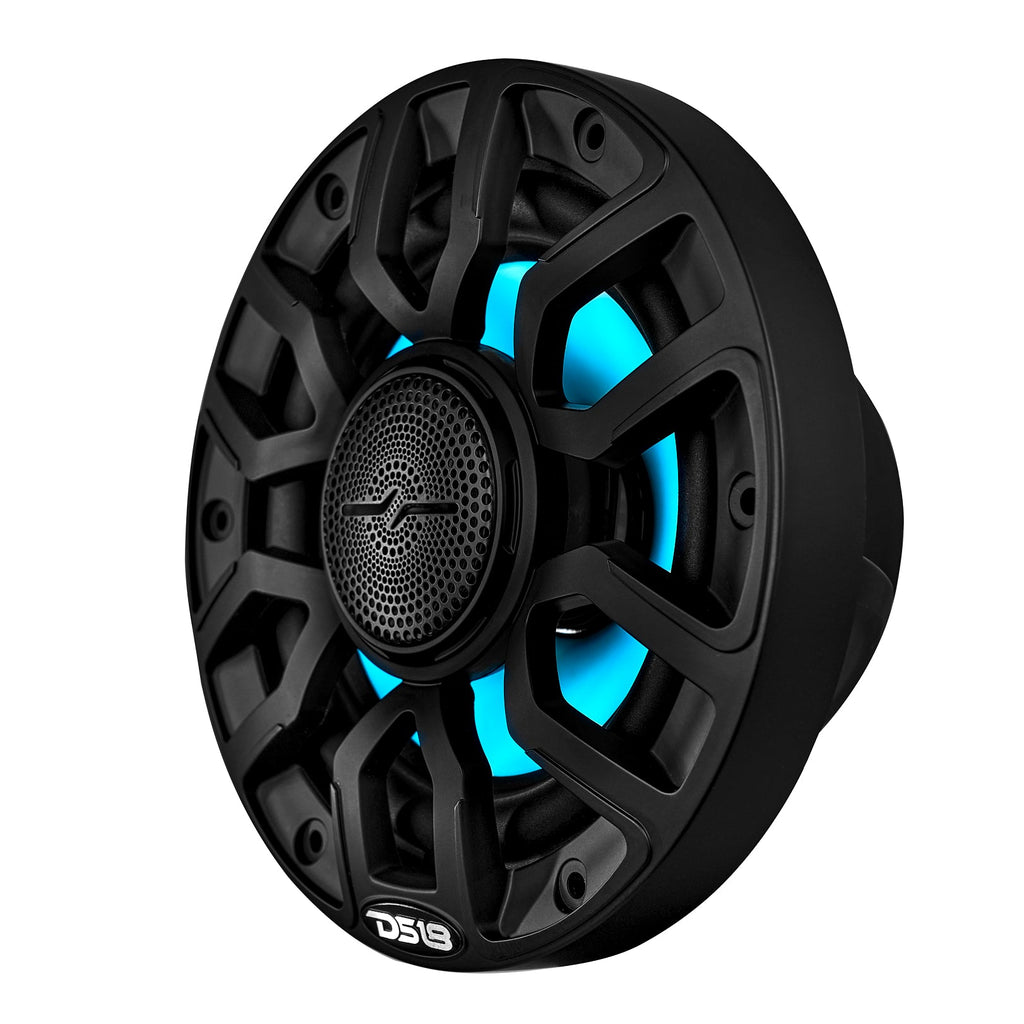 NXL 6.5" 2-Way Coaxial Marine Speaker with Bullet Tweeter and Digital Led Lights | 150W RMS 4-Ohm