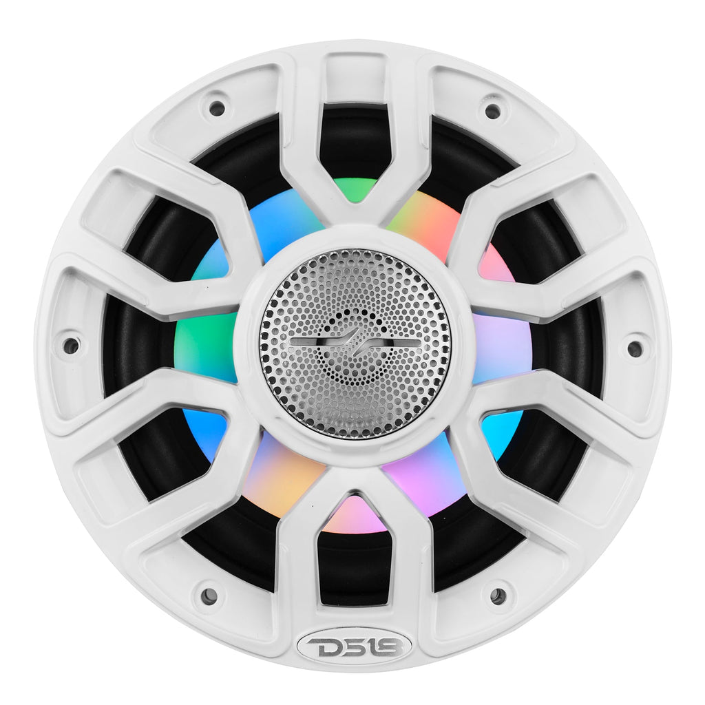 NXL 6.5" 2-Way Coaxial Marine Speaker with Bullet Tweeter and Digital Led Lights | 150W RMS 4-Ohm