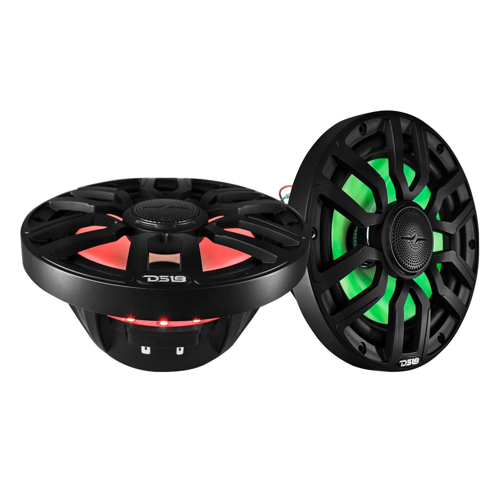 NXL 8" 2-Way Coaxial Marine Speaker with Bullet Tweeter and Digital Led Lights | 175W RMS 4-Ohm