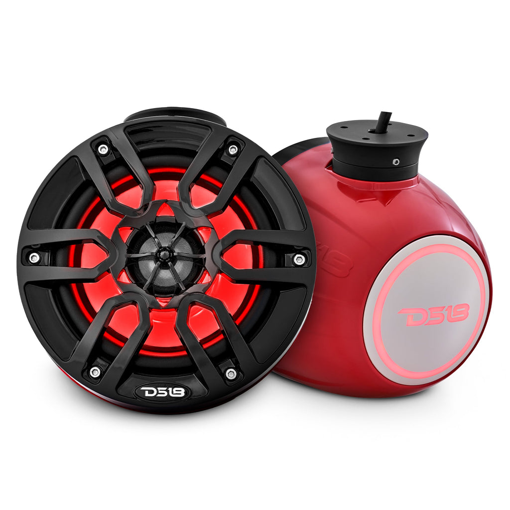 6.5" Marine Pod Speakers 300W with RGB LED Lights – Waterproof All-Terrain Audio for Jet Skis, ATV, UTV, Jeep, Motorcycle (Pair)