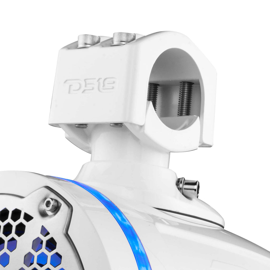 NXL 6.5" Neodymium Marine and Powersports Towers with Built-in Passive Radiator, 1" Driver and LED RGB Lights 150 Watts Rms -White
