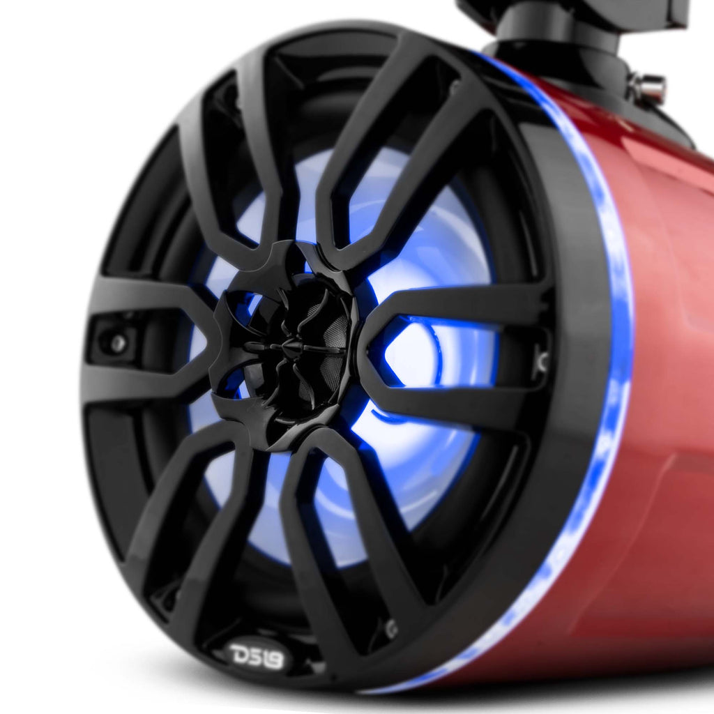 NXL 8" Marine and Powersports Towers LED RGB Lights 125 Watts Rms - Red