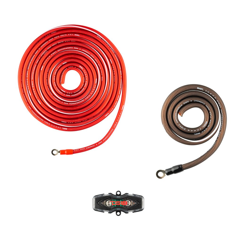 4-GA OFC 100% Copper Amplifier Installation Kit - RED
