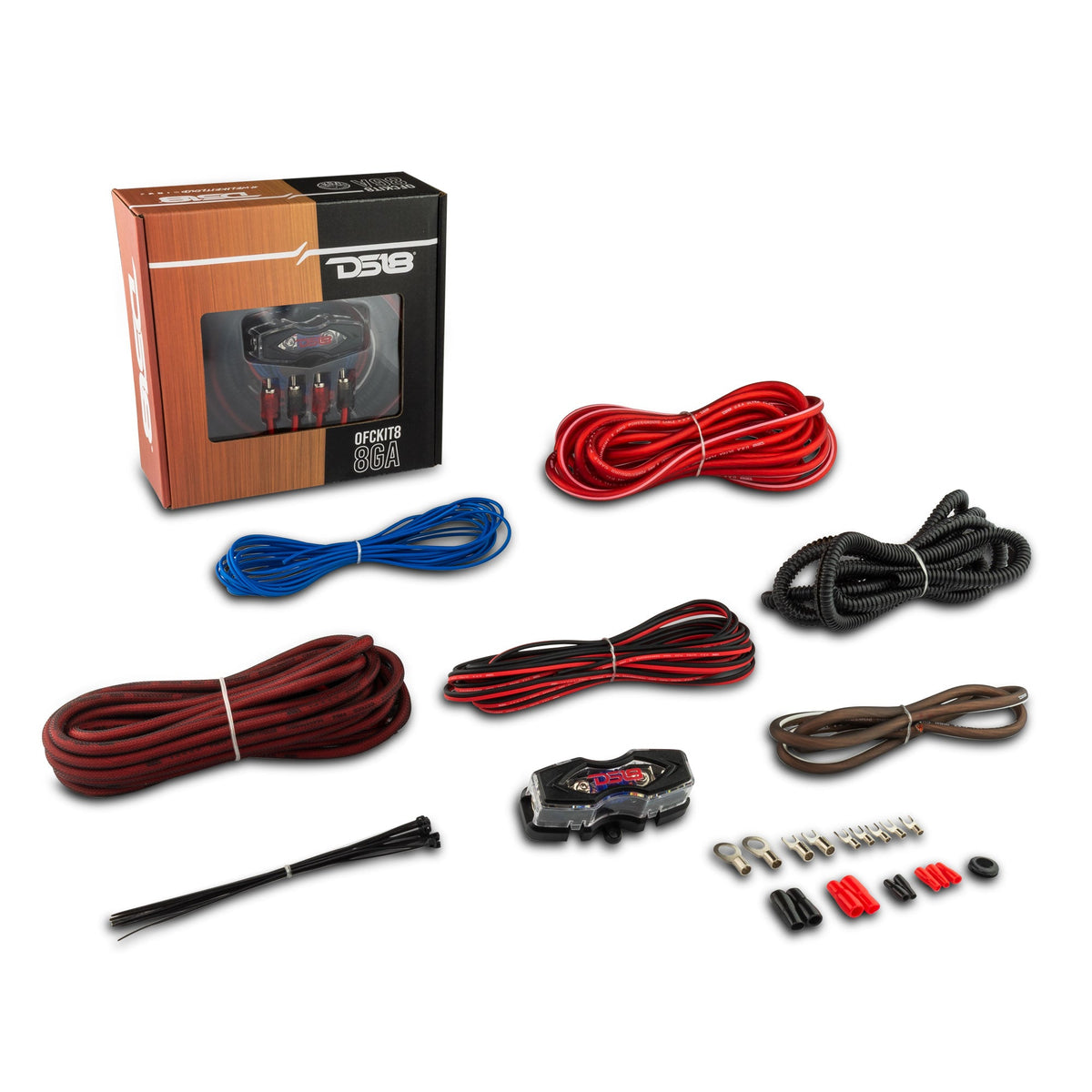8-GA OFC 100% Copper Amplifier Installation Kit - RED
