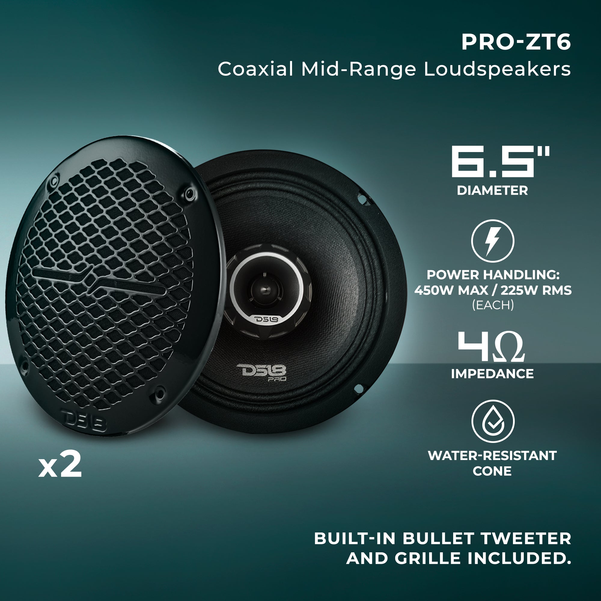 Pro Audio Hybrid Speaker Bundle: 6.5" & 6x9" Midrange Speakers with Built-In Compression Tweeters