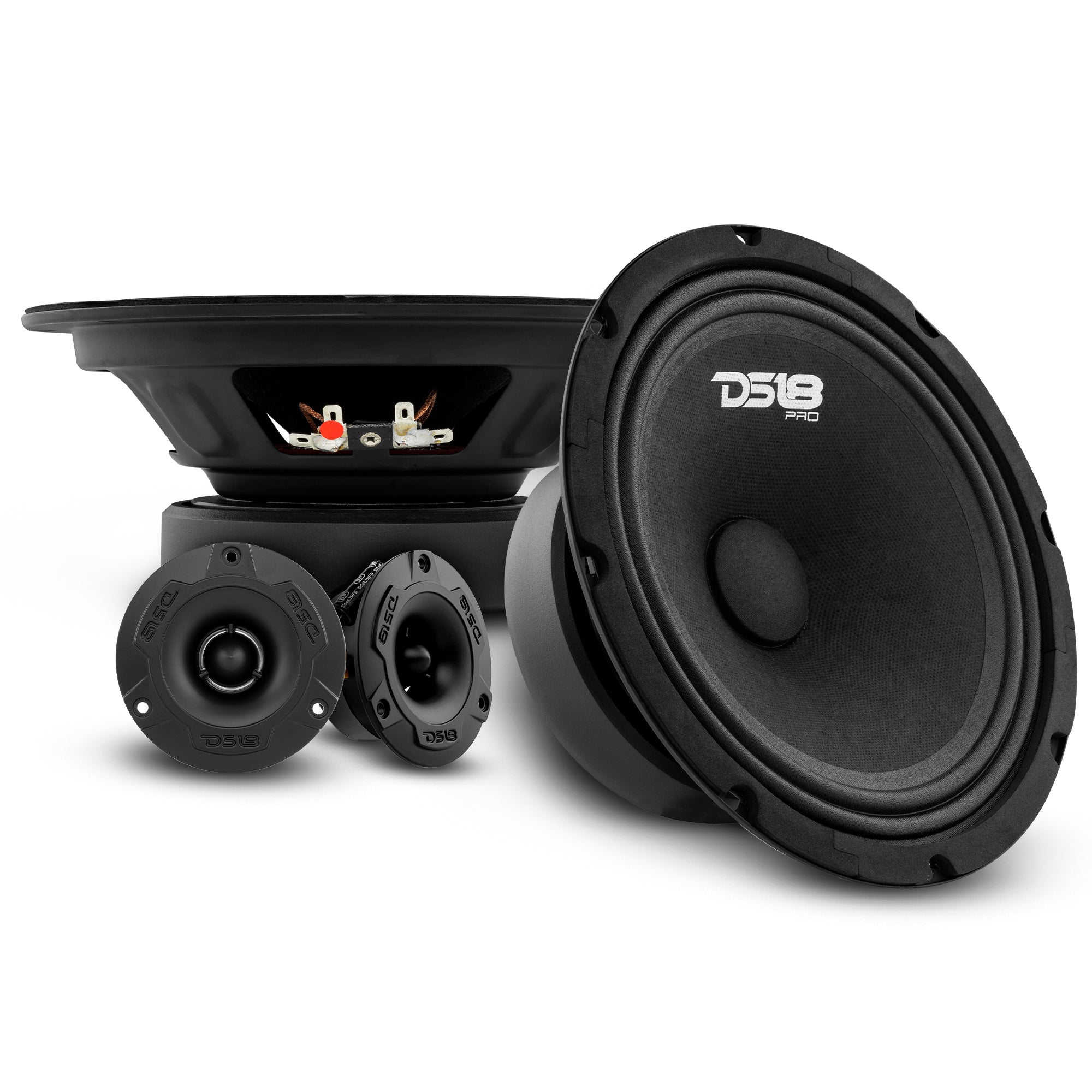DS18 PRO-GM8.4PK Loudspeaker and Tweeter Package Including a Pair of PRO-GM8.4 + a Pair of PRO-TW1X/BK