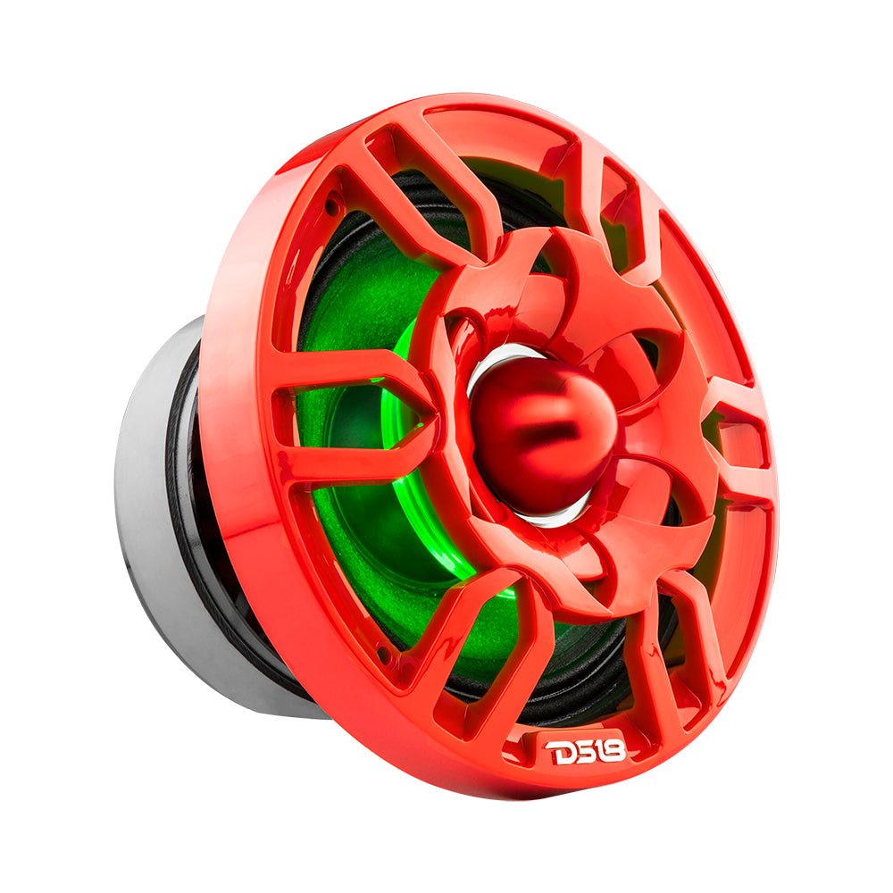 DS18 PRO-GTW6RD 6.5" Grill with Built-in 1.75" VC Neodymium Bullet Tweeter and RGB Lights 500 Watts Red(EACH)
