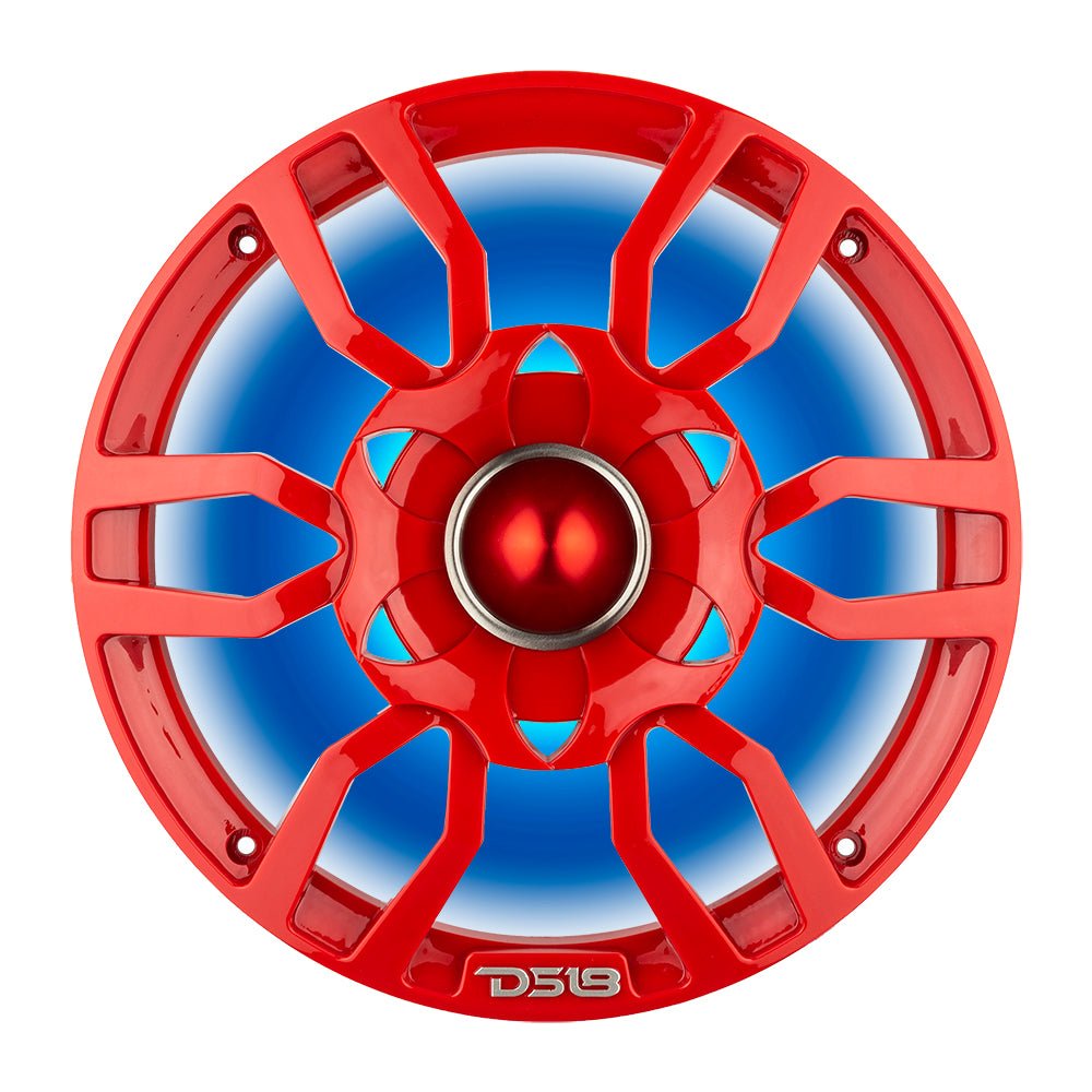 DS18 PRO-GTW8RD 8" Grill with Built-in 1.75" VC Neodymium Bullet Tweeter and RGB Lights 500 Watts Red