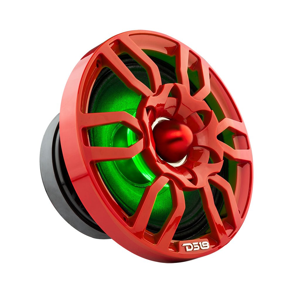 DS18 PRO-GTW8RD 8" Grill with Built-in 1.75" VC Neodymium Bullet Tweeter and RGB Lights 500 Watts Red