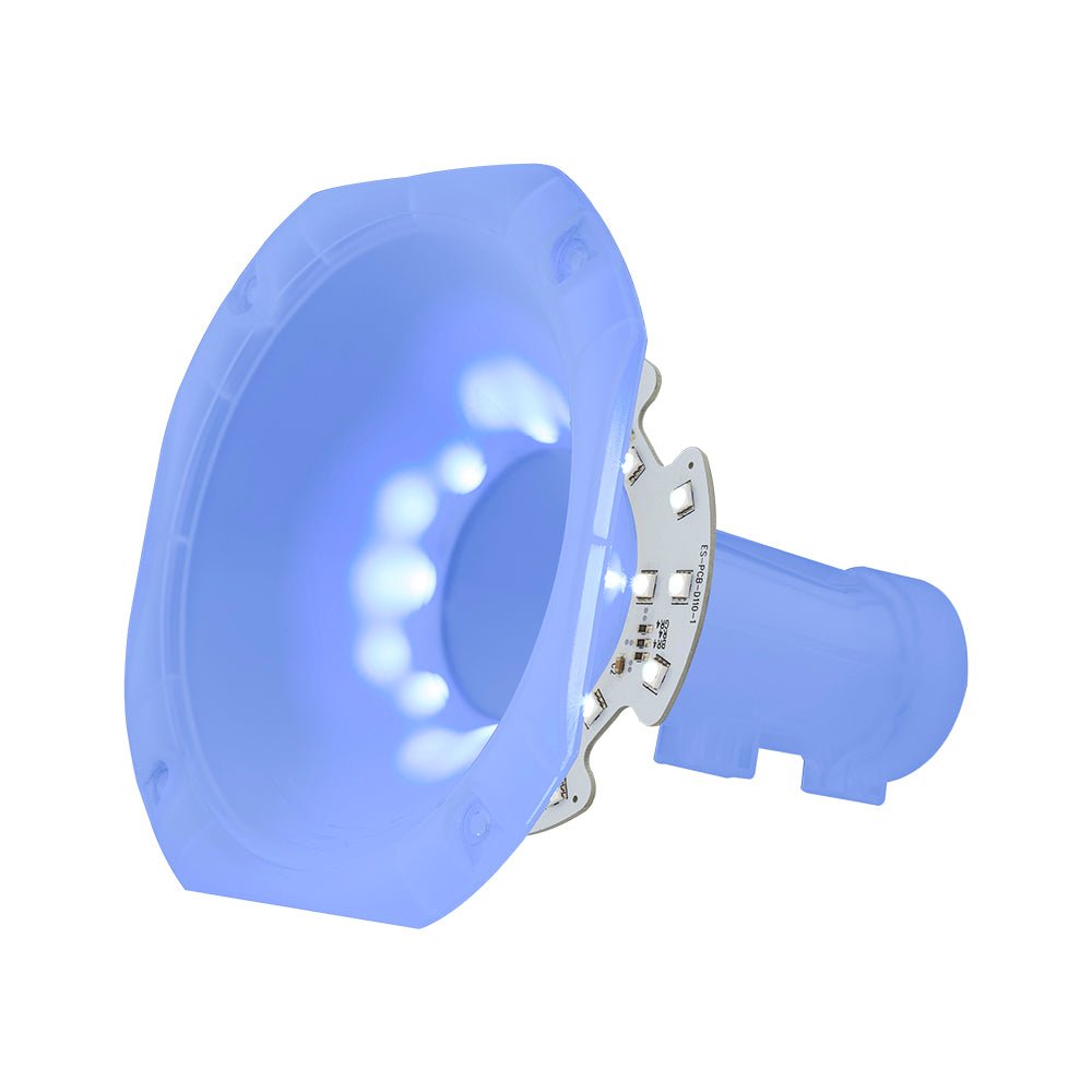 DS18 PRO-HA110CL Twist On 1" 110° 6.14" Depth Plastic Horn Clear with RGB LED Lights