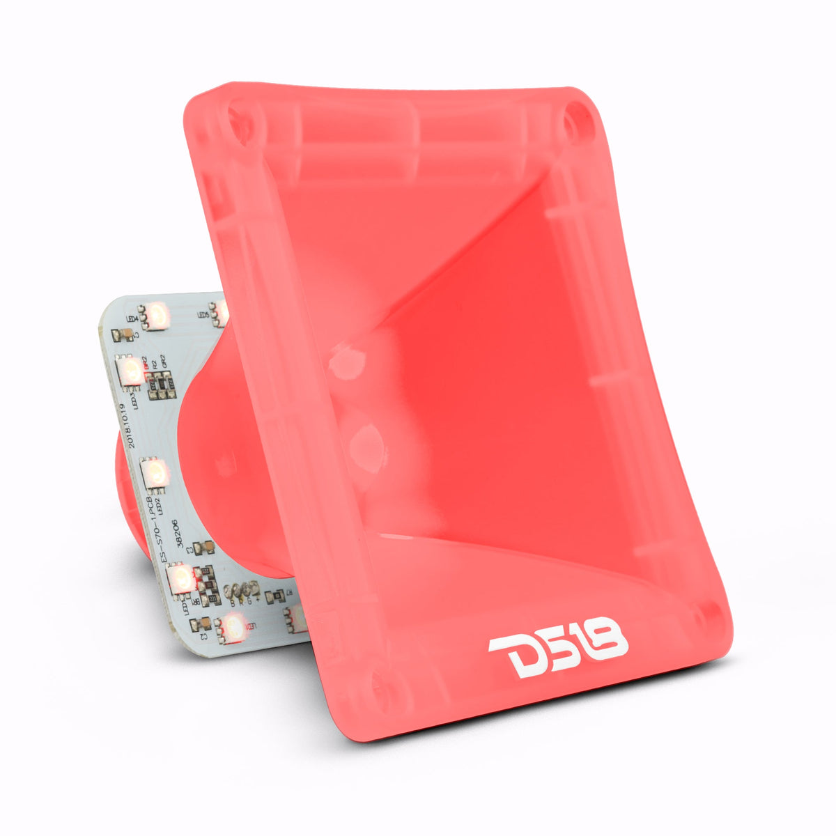 DS18 PRO-H44CL 1" Throat Transparent Plastic Driver Horn With RGB Lights