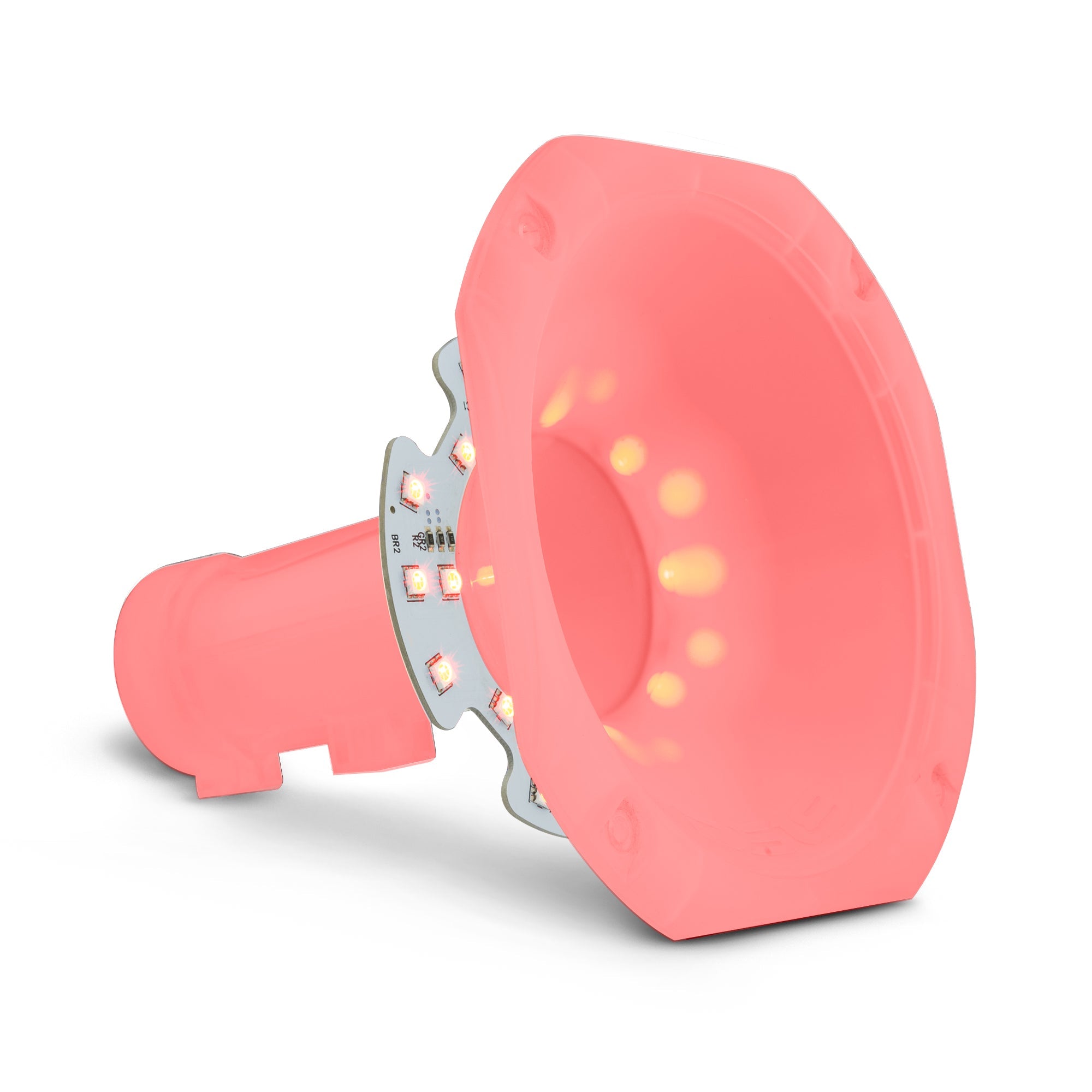 DS18 PRO-HA110CL Twist On 1" 110° 6.14" Depth Plastic Horn Clear with RGB LED Lights