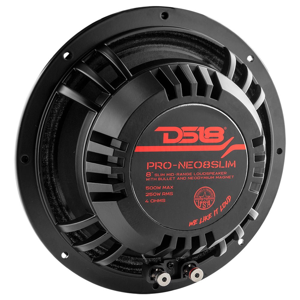 PRO 8" Slim Neodymium Mid-Range Loudspeaker with Bullet | 500W 4-Ohm