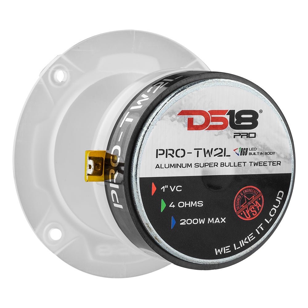 3.8" Super Bullet Tweeter 120 Watts 1" Aluminum 4-Ohm Vc with RGB LED Lights