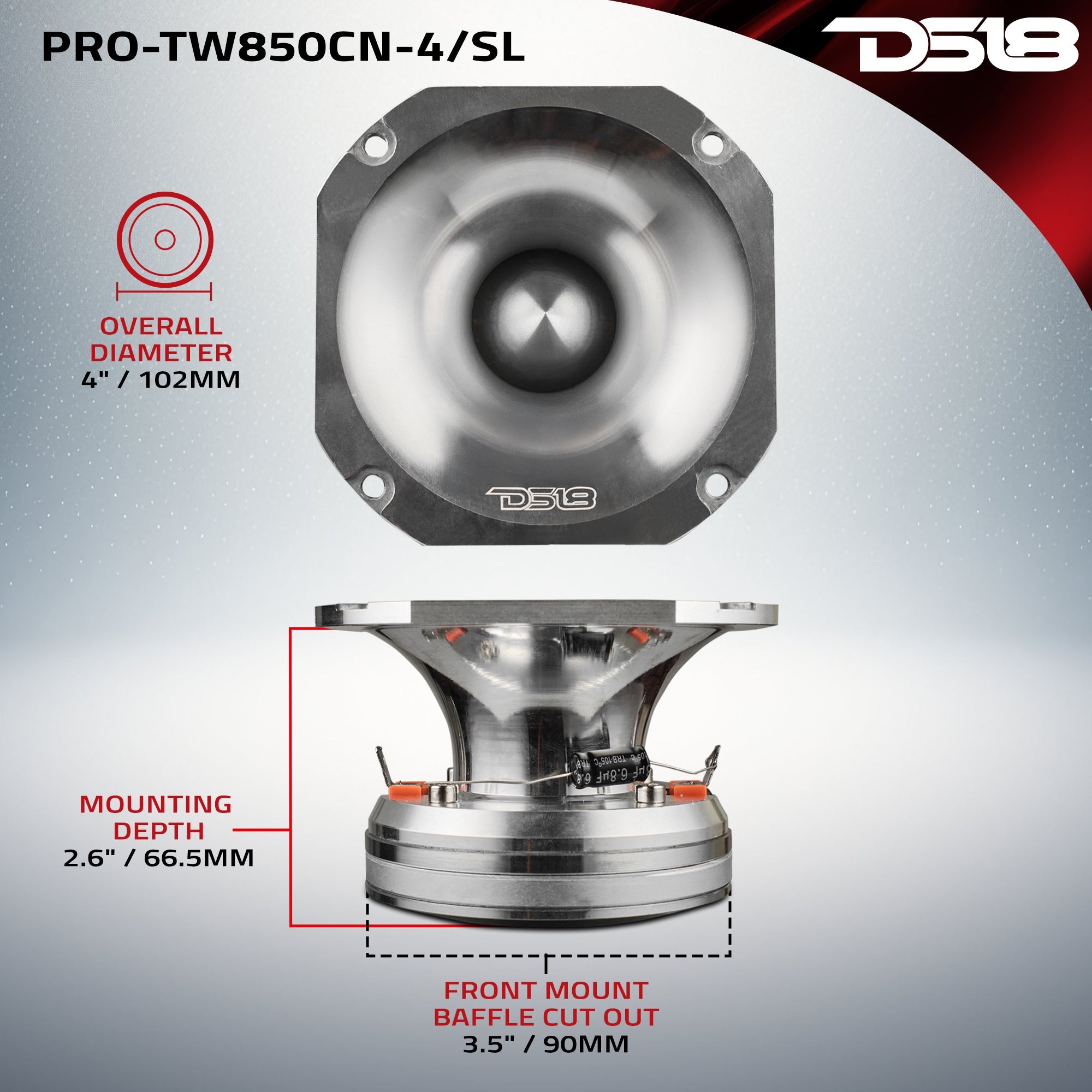 4" High Compression Tweeter | Neodymium Magnet | 4-Ohm