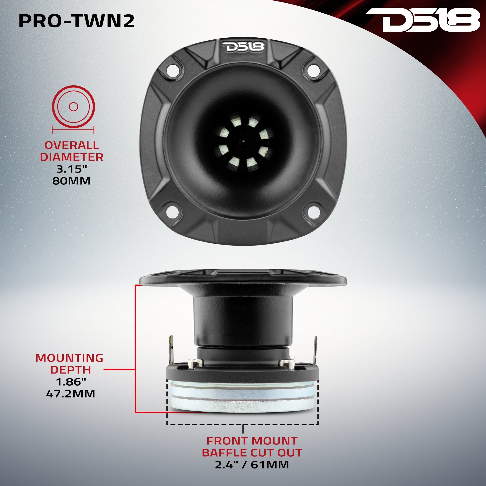 3" High Compression Neodymium Hybrid Driver/Tweeter 100 Watts 1" Polyimide 4-Ohm Vc