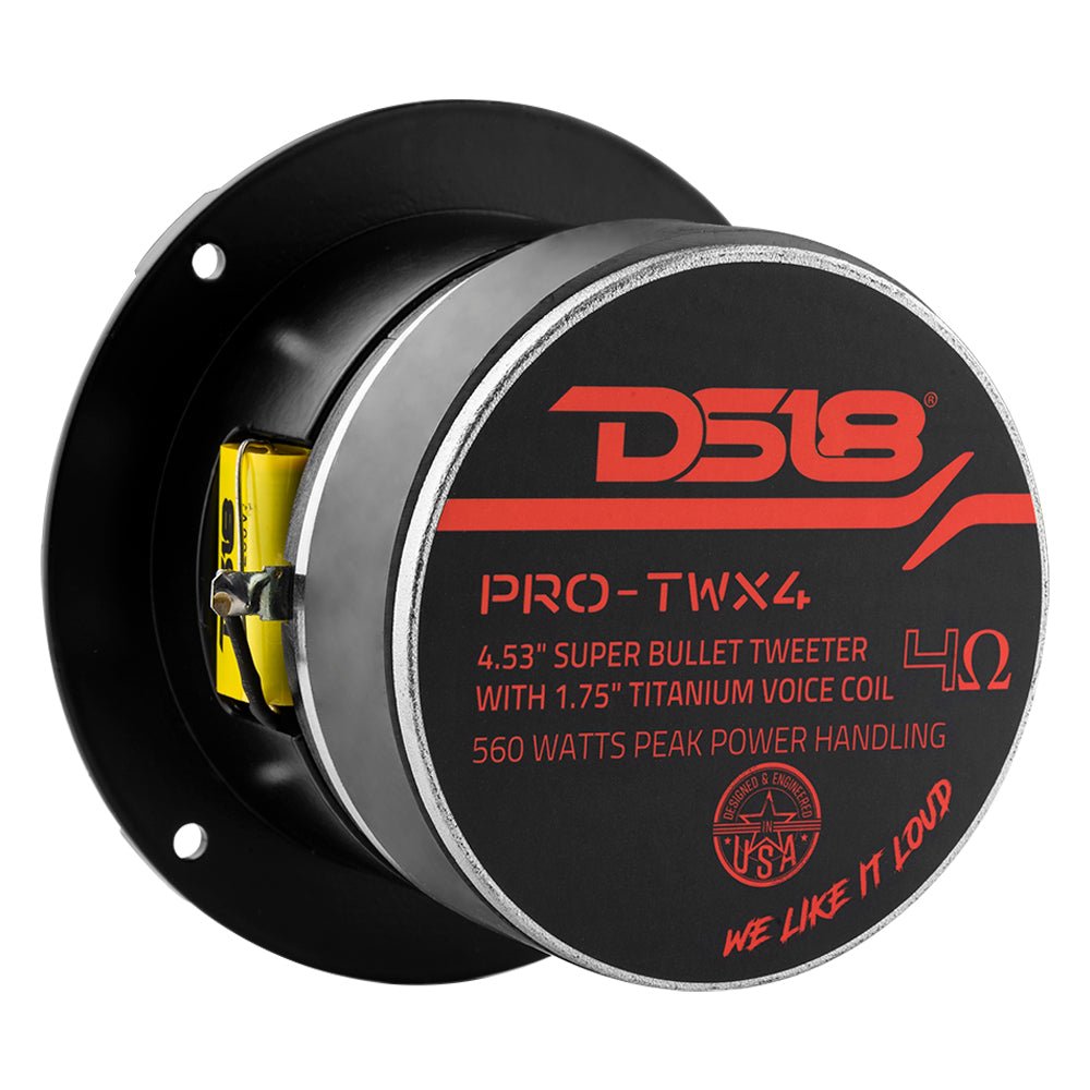 4.5" Super Bullet Tweeter 280 Watts 1.75" Titanium 4-Ohm Vc
