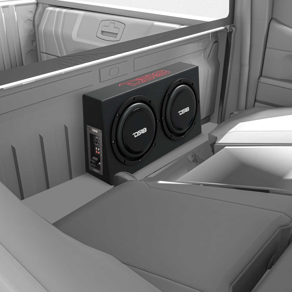 10" Active Subwoofer Shallow Enclosure with 10" Passive Subwoofer For Pickup Trucks