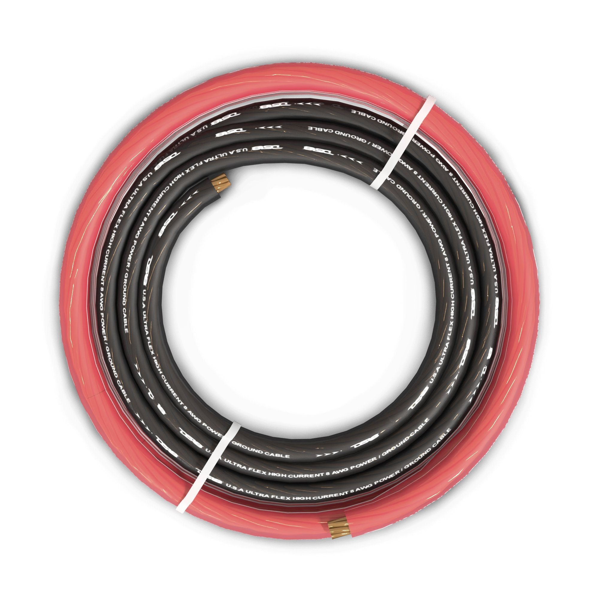8-GA Ultra Flex CCA Ground Power Cable 5 Ft Black and 20 Ft Red Kit