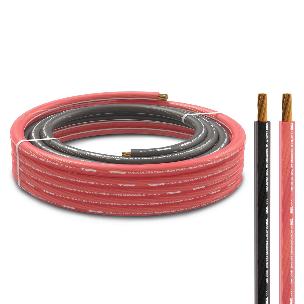 0-GA Ultra Flex CCA Ground Power Cable 5 Ft Black and 20 Ft Red Kit