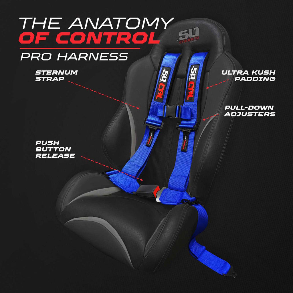Pro Series 2" & 3" 4 point Harness with push button release