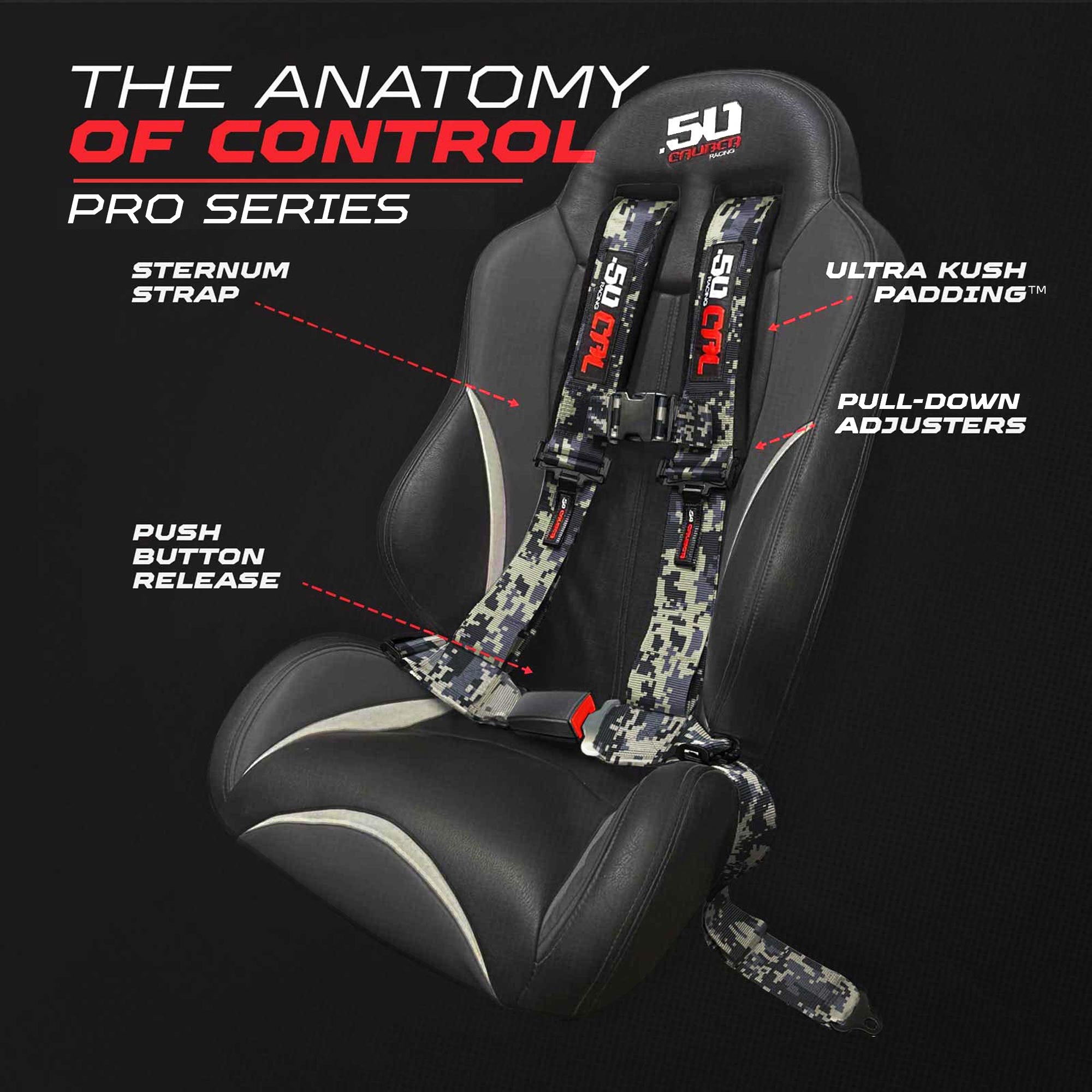 Pro Series 4 point Harness with push button release 2" & 3" available