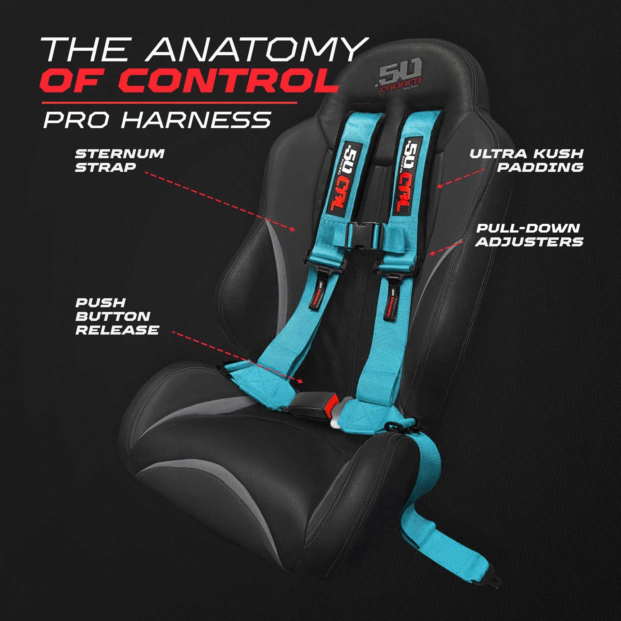 Pro Series 2" & 3" 4 point Harness with push button release