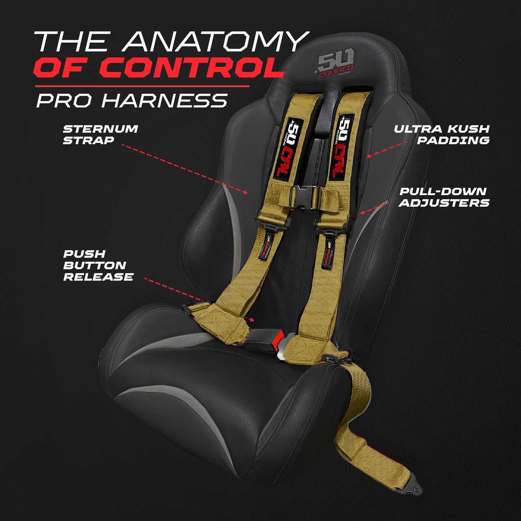 Pro Series 2" & 3" 4 point Harness with push button release