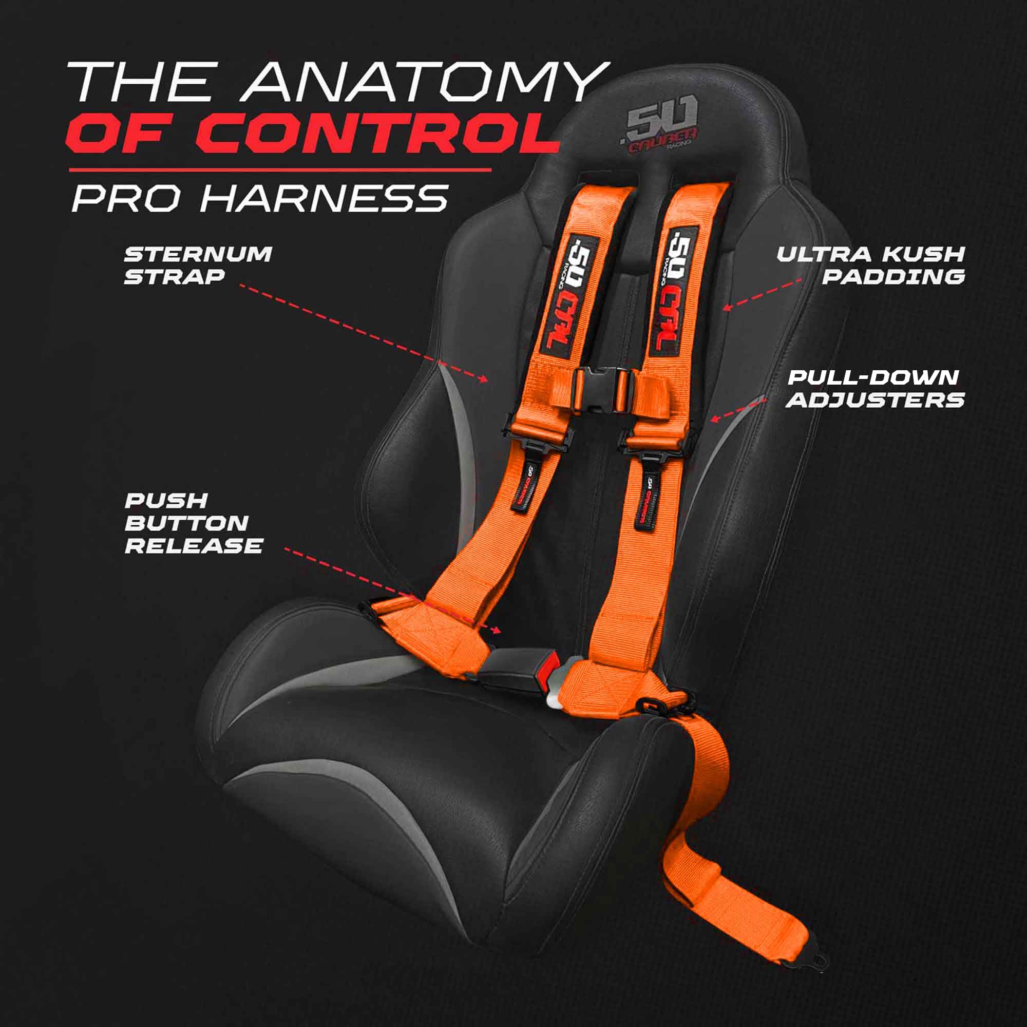 Pro Series 2" & 3" 4 point Harness with push button release
