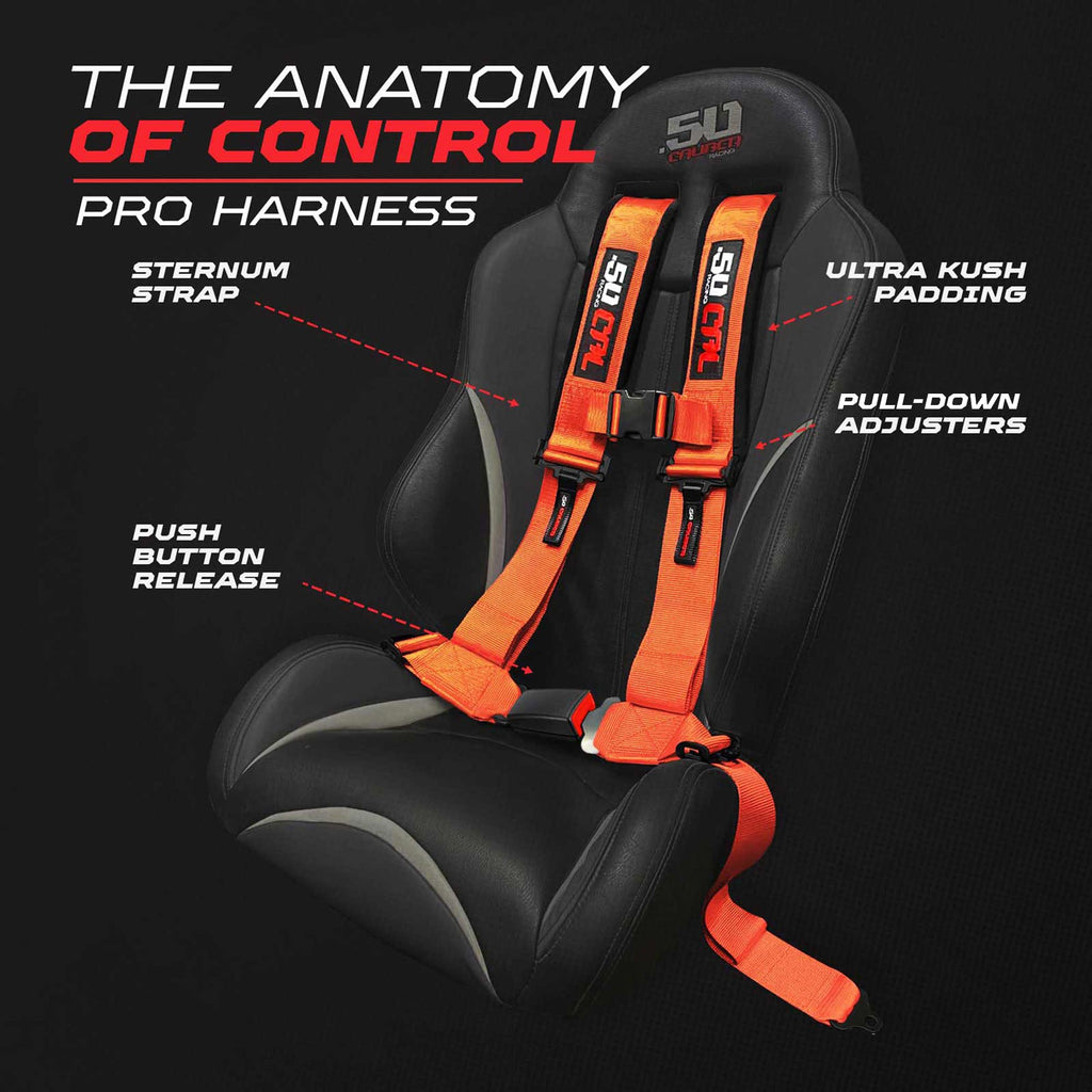 Pro Series 2" & 3" 4 point Harness with push button release