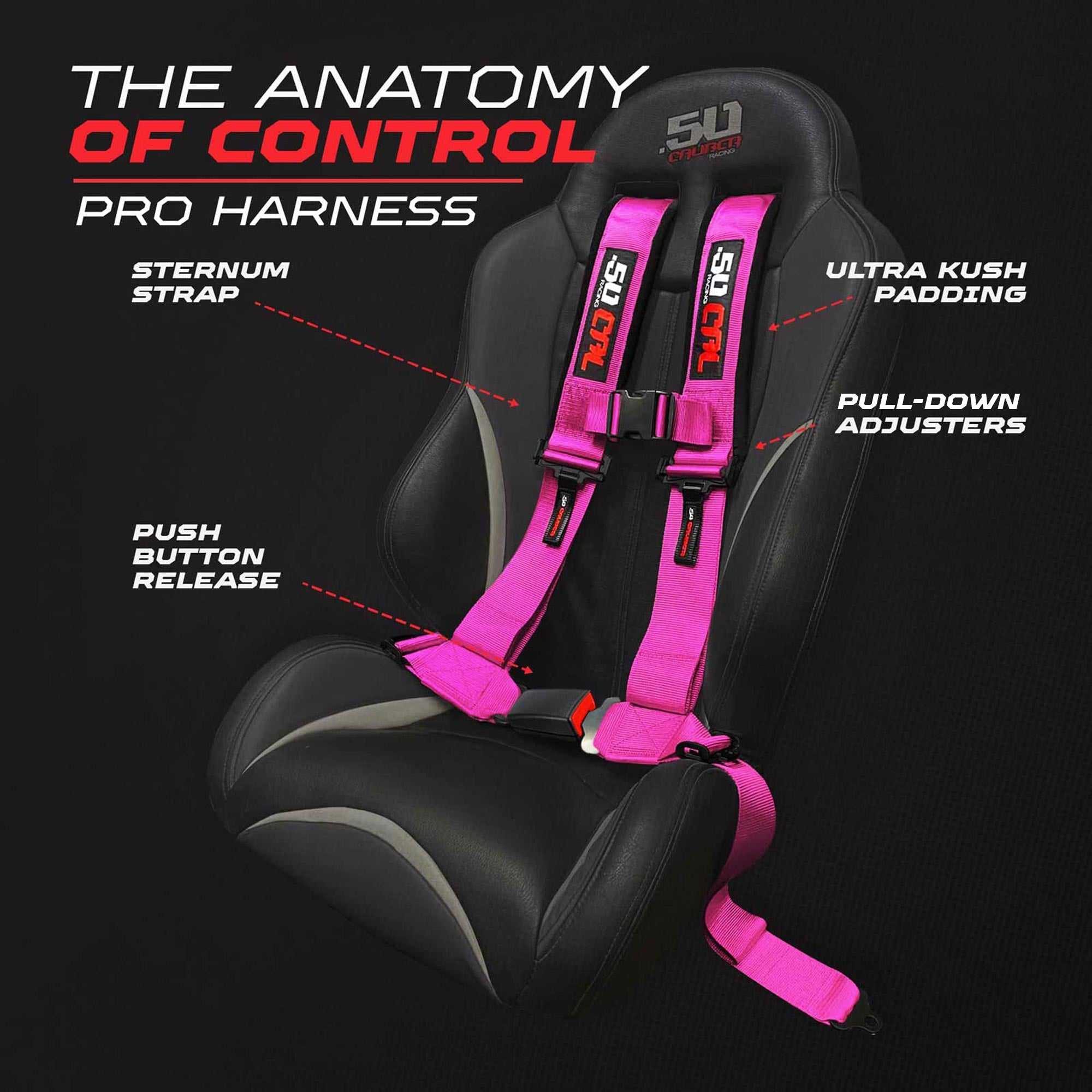 Pro Series 2" & 3" 4 point Harness with push button release