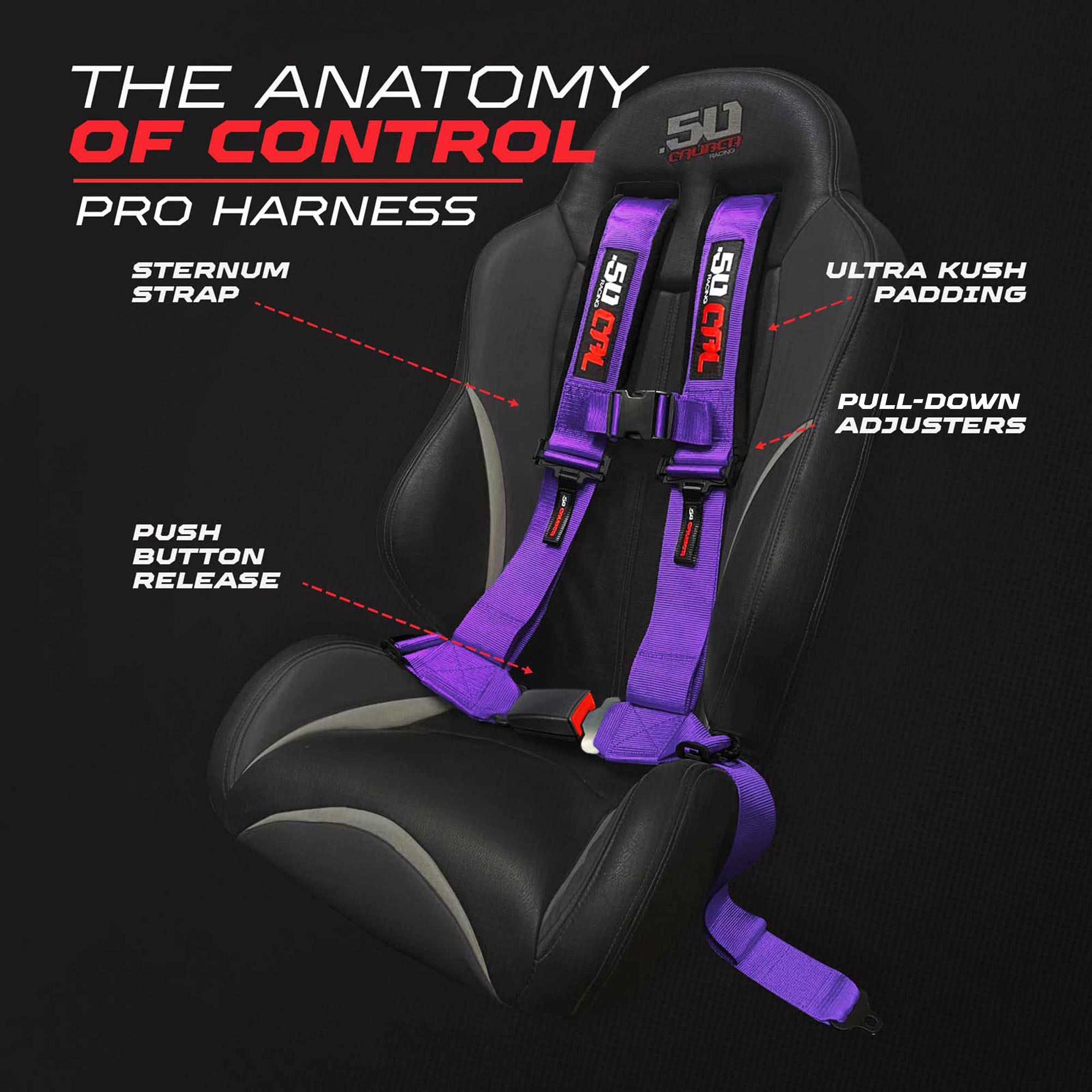 Pro Series 2" & 3" 4 point Harness with push button release