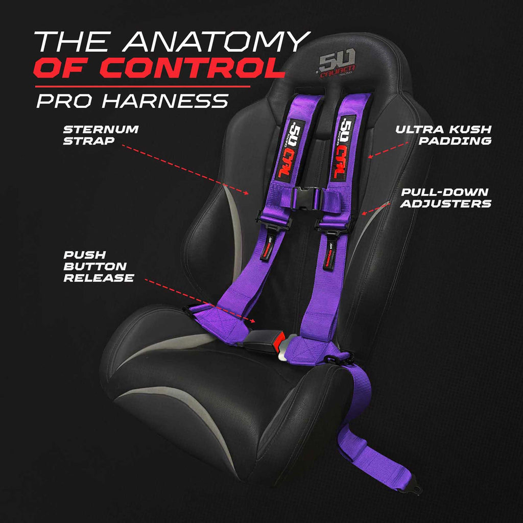 Pro Series 2" & 3" 4 point Harness with push button release