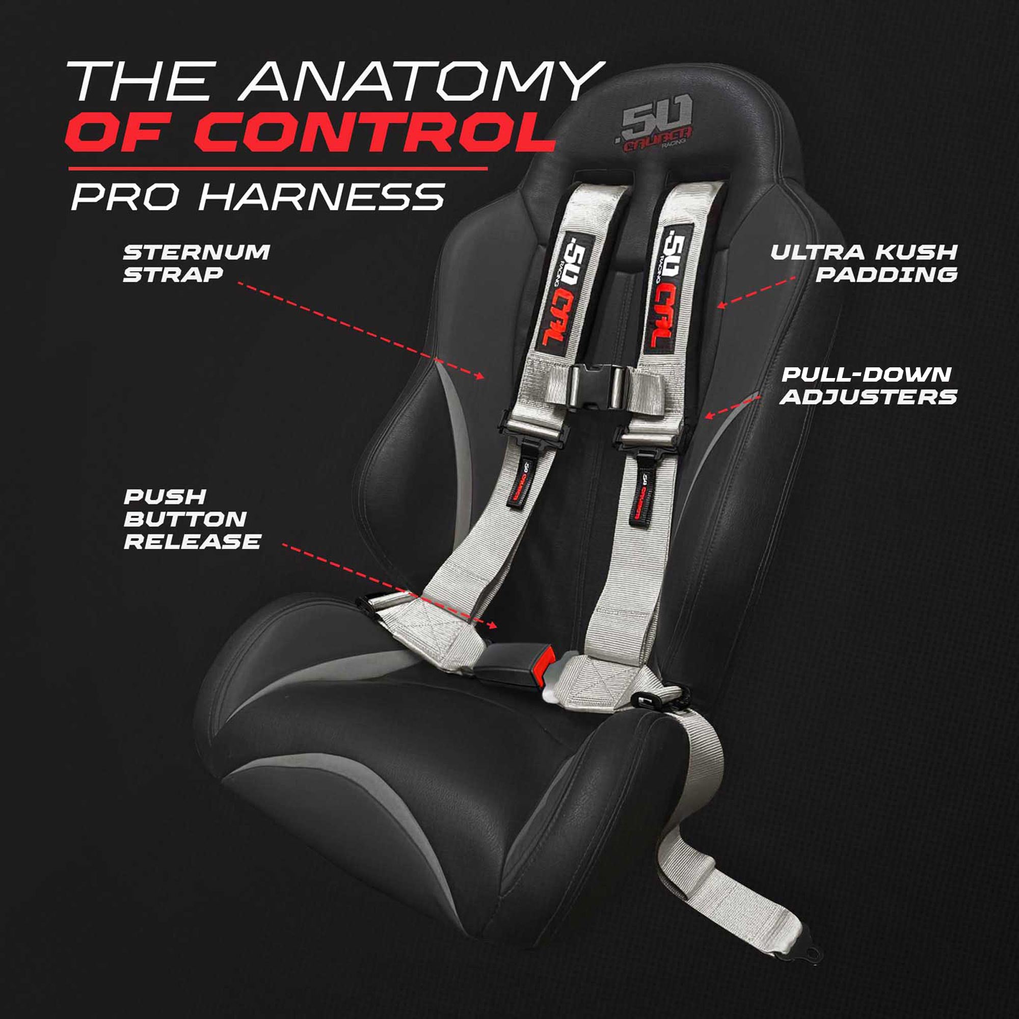 Pro Series 2" & 3" 4 point Harness with push button release