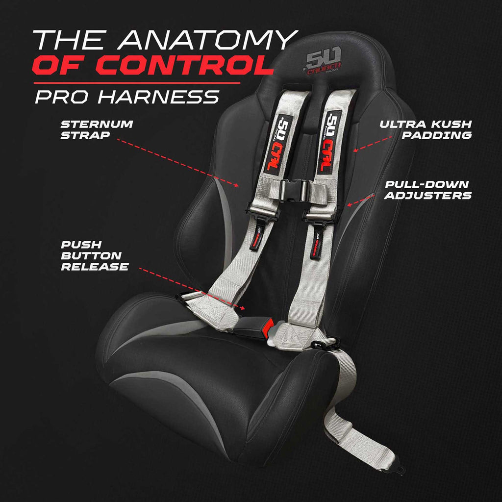 Pro Series 2" & 3" 4 point Harness with push button release