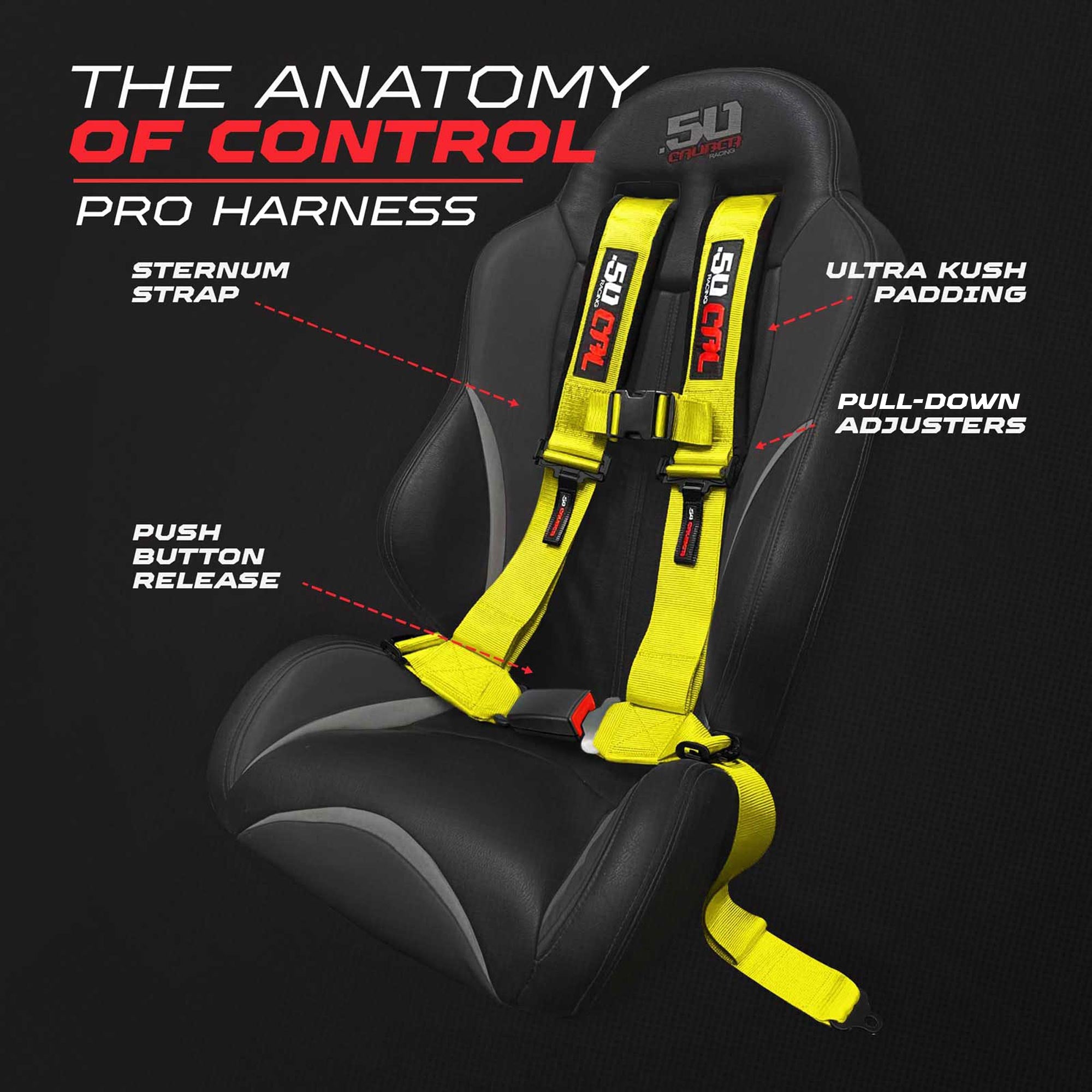 Pro Series 2" & 3" 4 point Harness with push button release