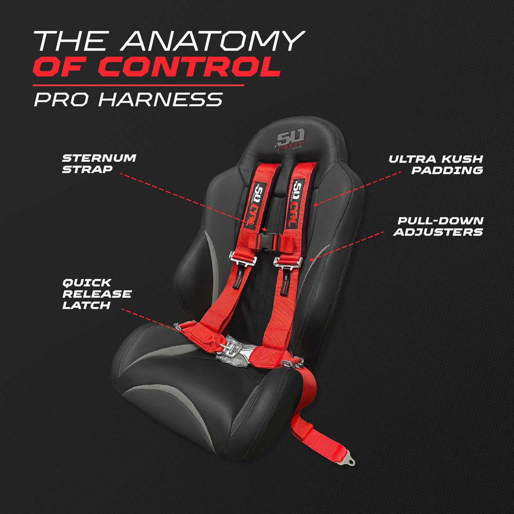 2" 4 Point Racing Harness – Pro Series Race Latch | 50 Caliber Racing