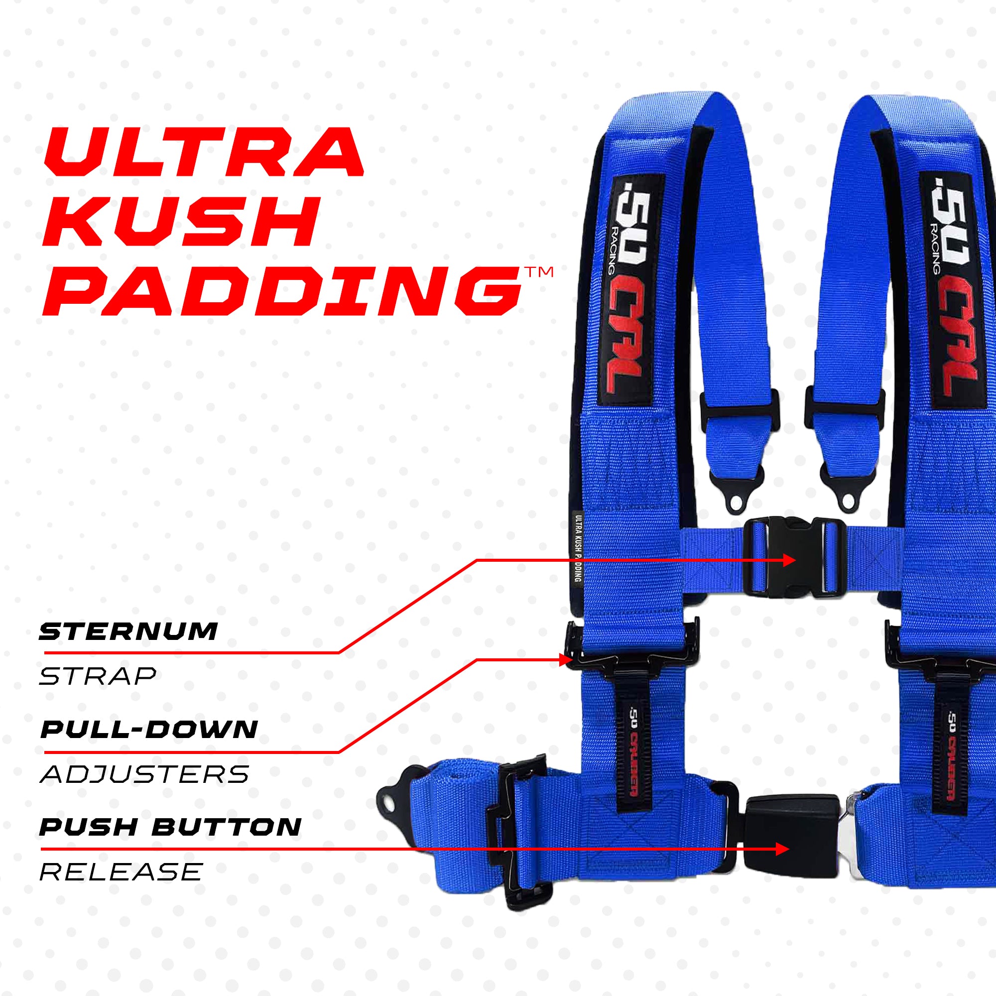 Pro Series 4 point Harness with push button release 2" & 3" available