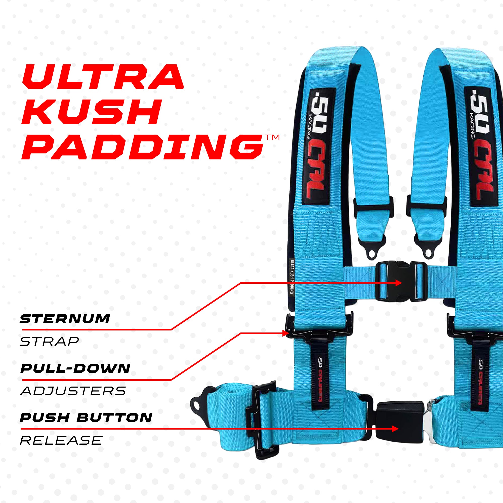 Pro Series 4 point Harness with push button release 2" & 3" available