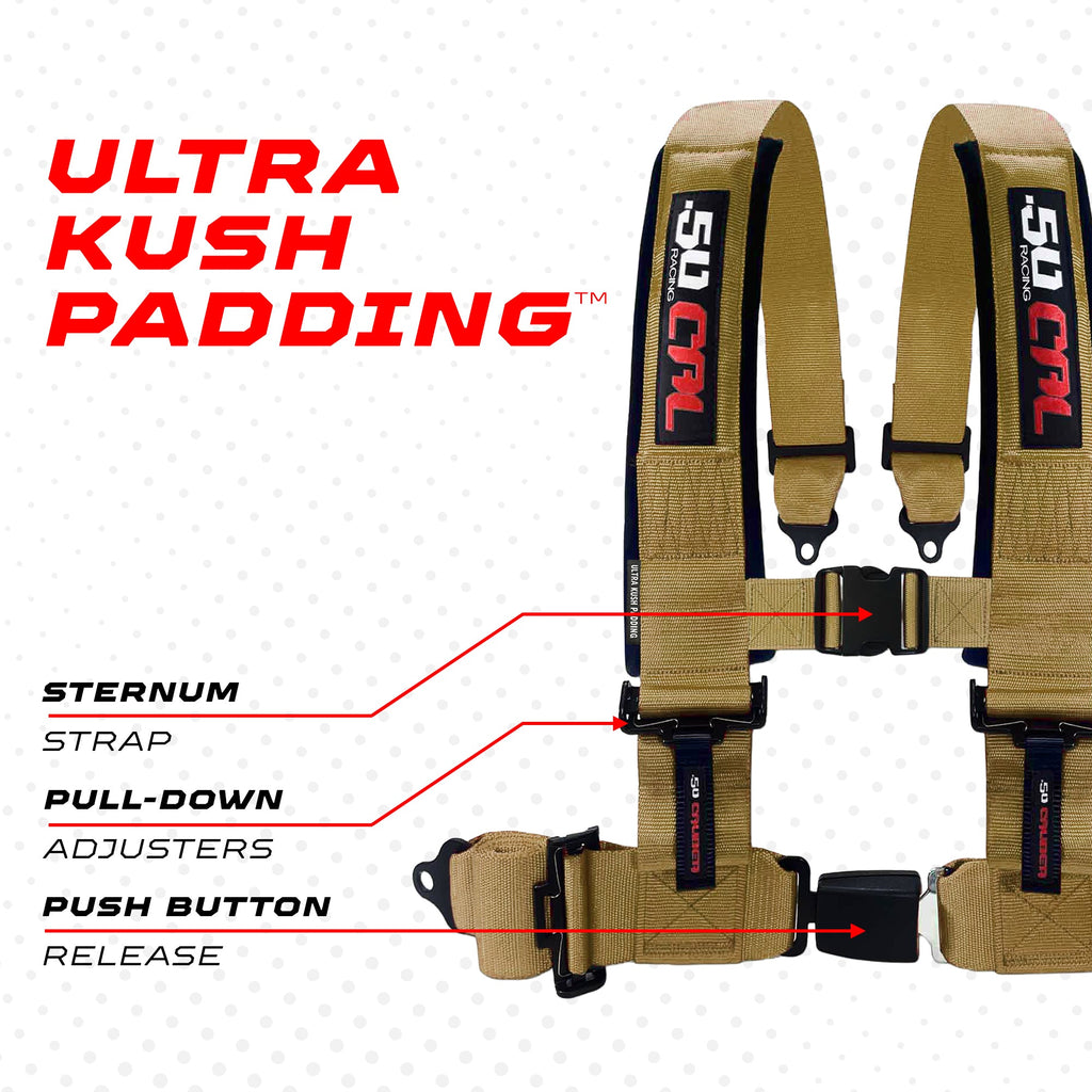 Pro Series 4 point Harness with push button release 2" & 3" available