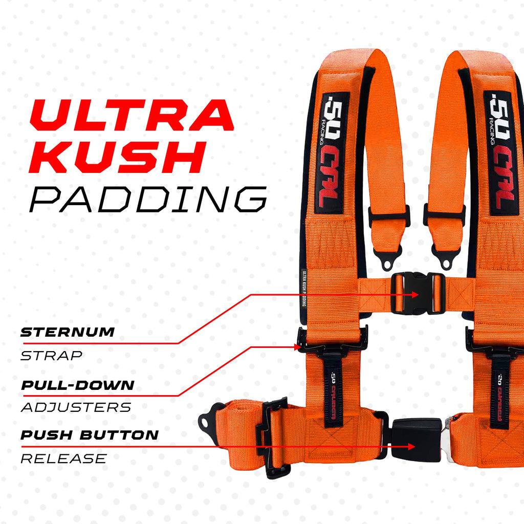 Pro Series 2" & 3" 4 point Harness with push button release