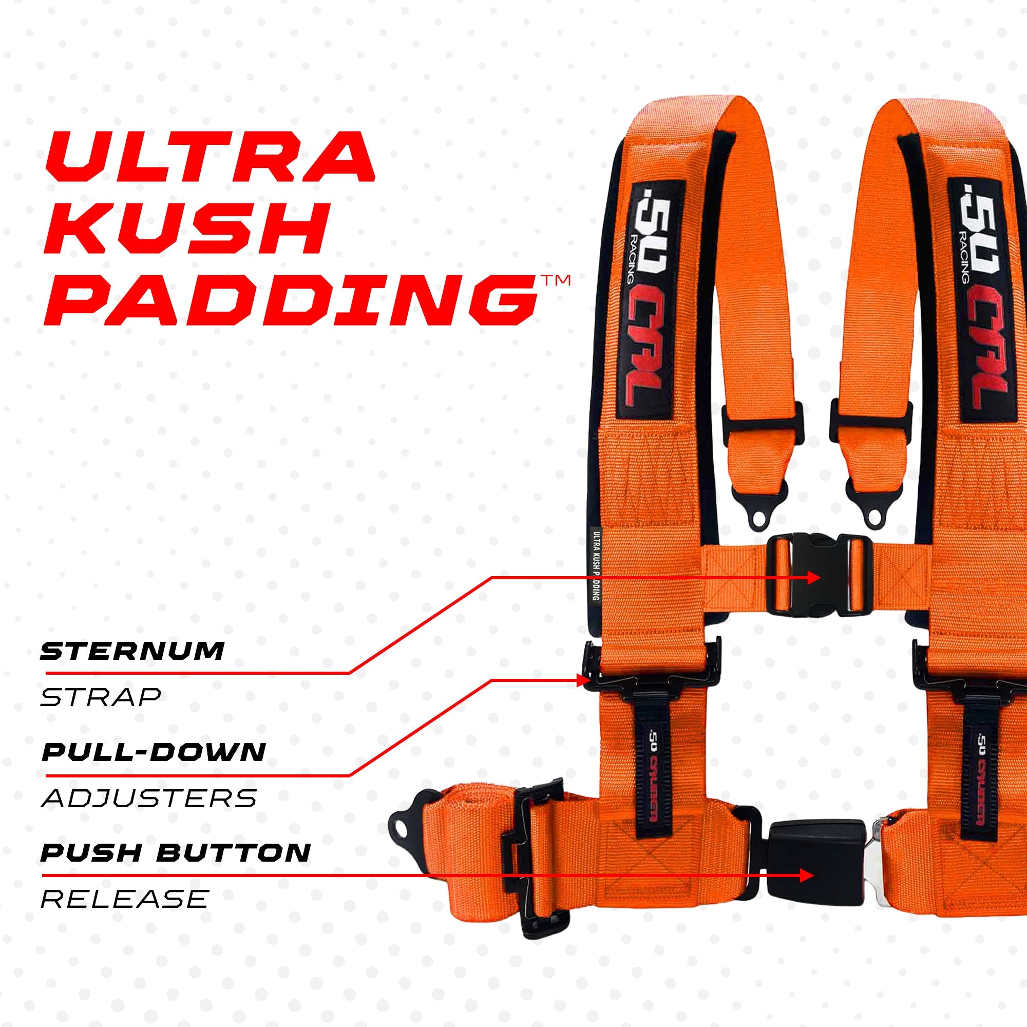 Pro Series 4 point Harness with push button release 2" & 3" available