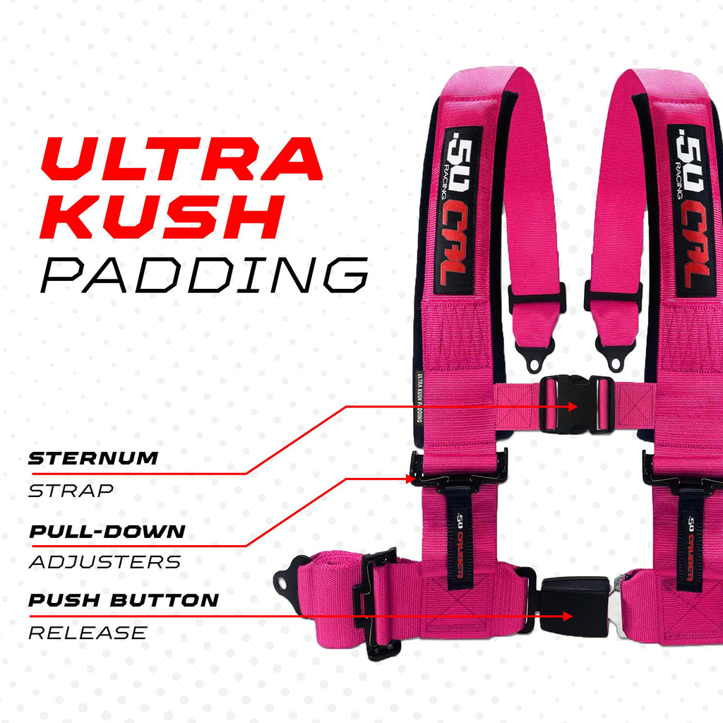 Pro Series 2" & 3" 4 point Harness with push button release