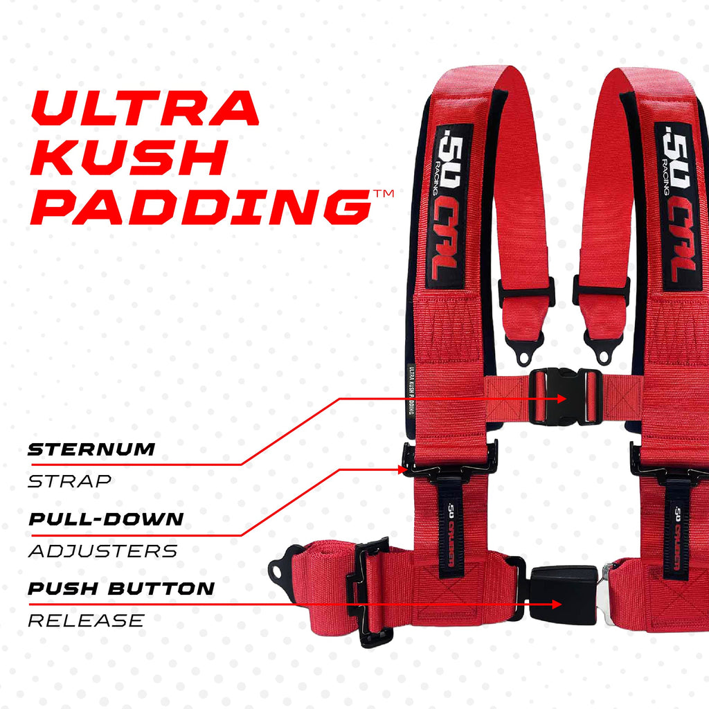 Pro Series 4 point Harness with push button release 2" & 3" available