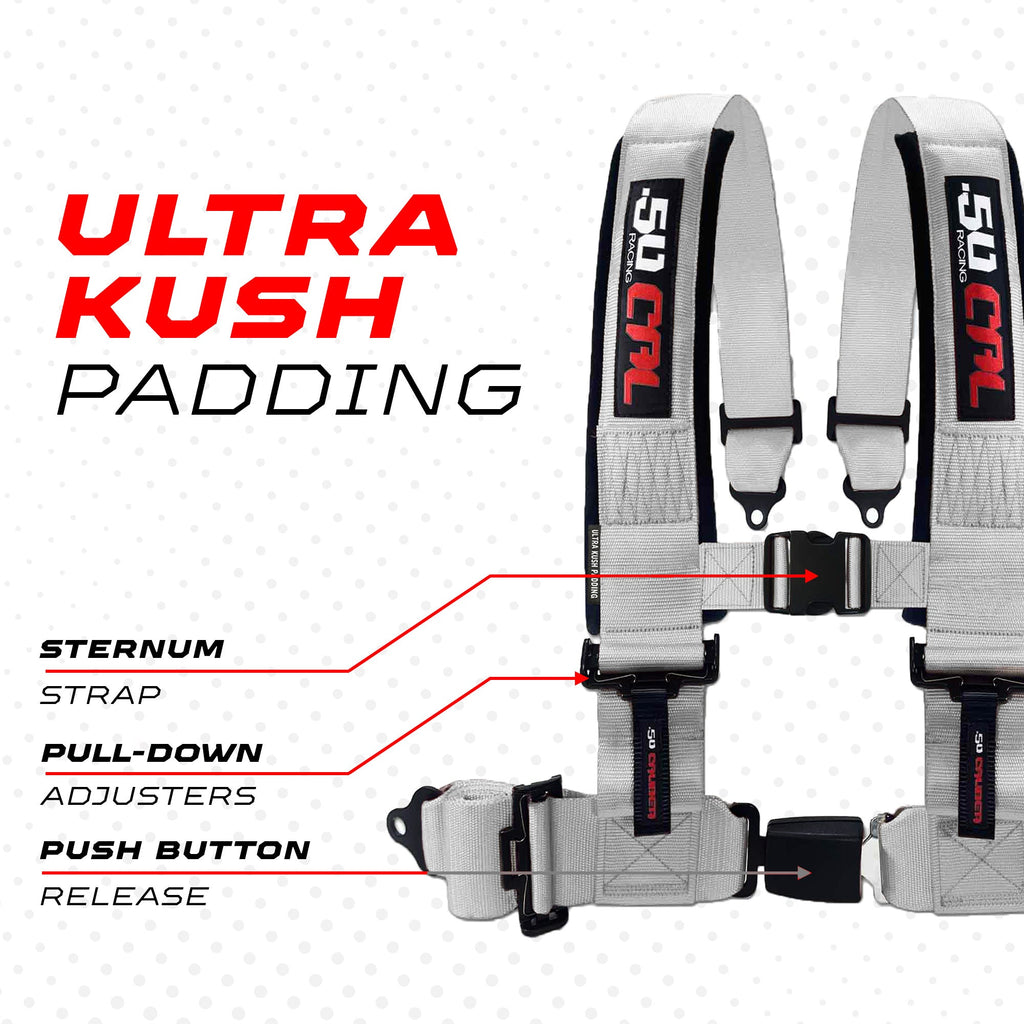 Pro Series 2" & 3" 4 point Harness with push button release