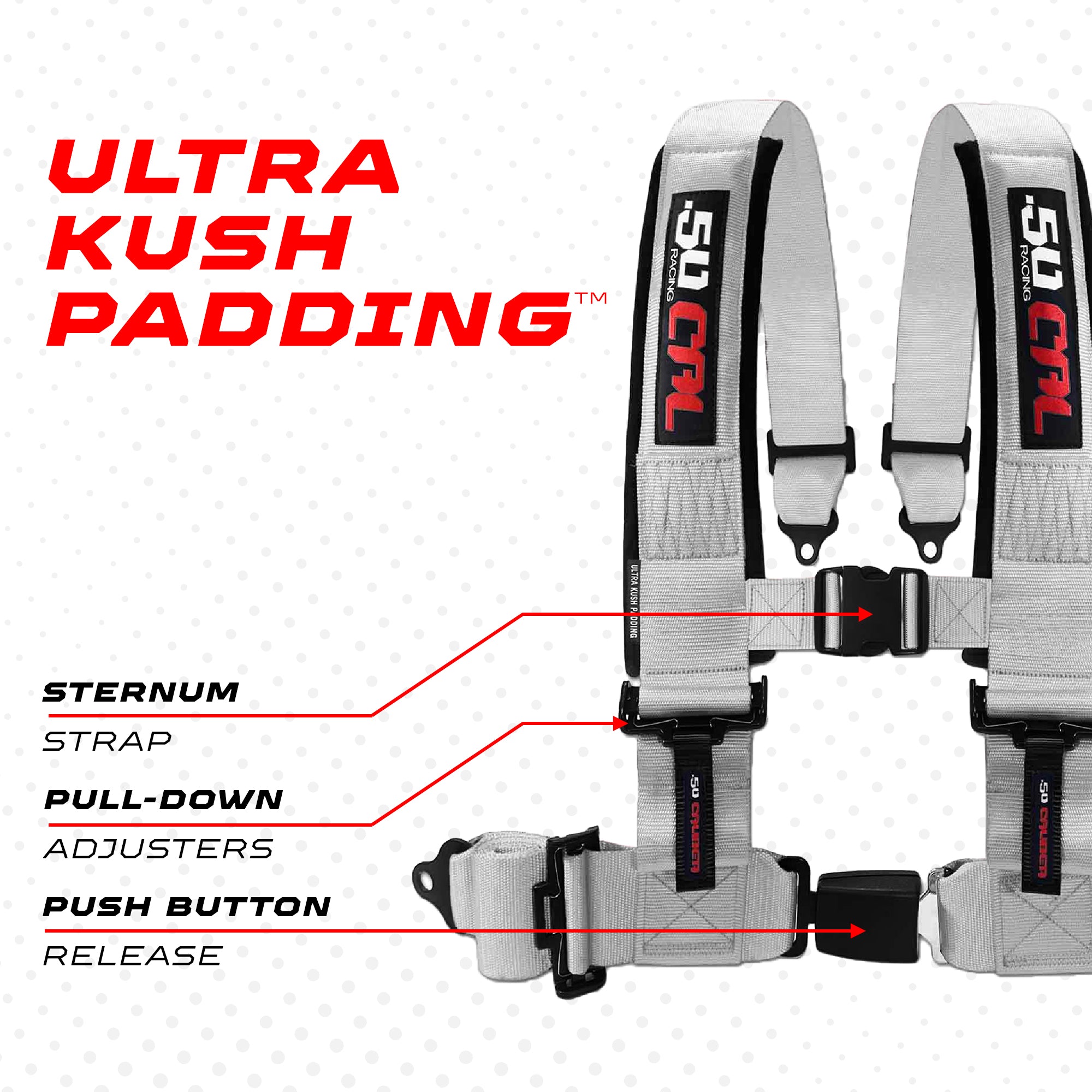 Pro Series 4 point Harness with push button release 2" & 3" available