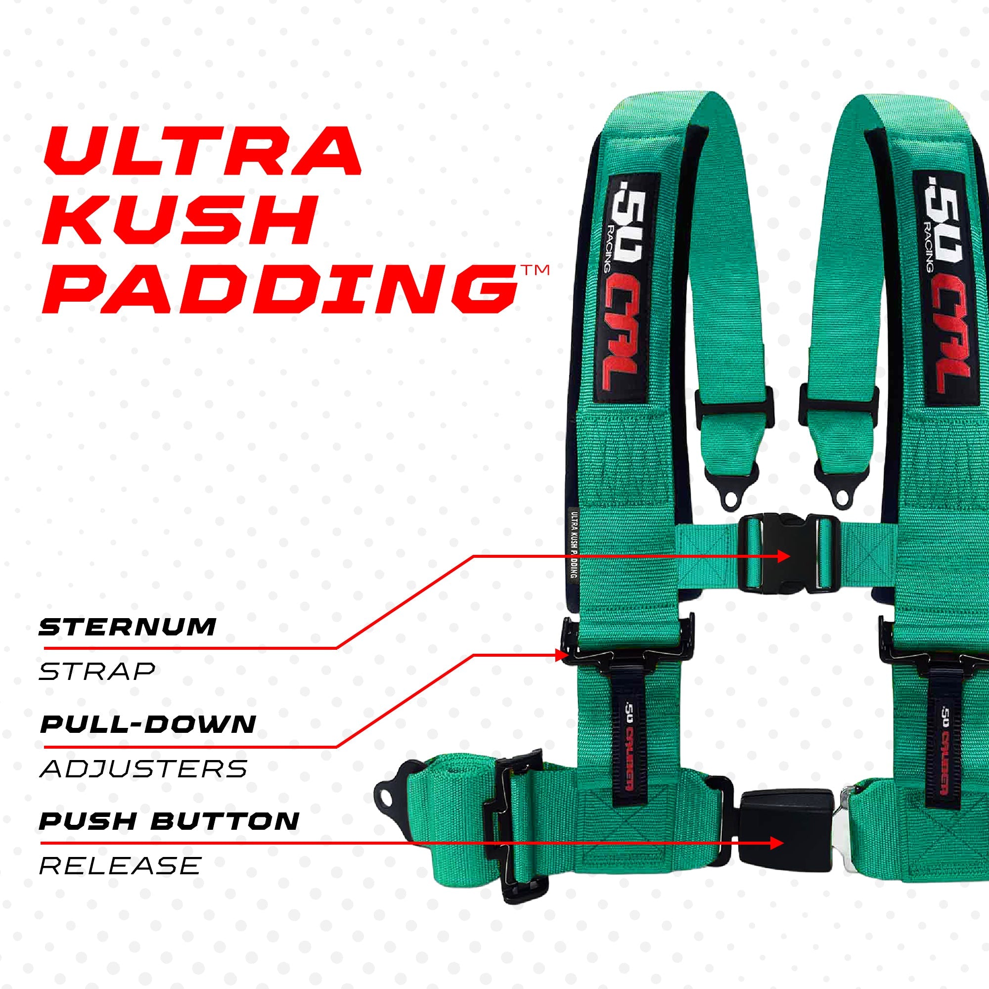 Pro Series 4 point Harness with push button release 2" & 3" available