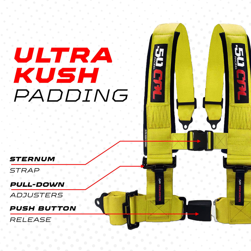 Pro Series 2" & 3" 4 point Harness with push button release